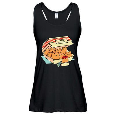 Kitten Nuggets Fast Food Cat And Chicken Nugget Lover Quote Ladies Essential Flowy Tank