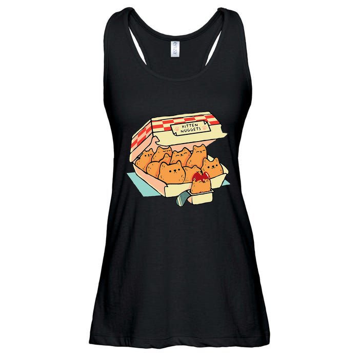 Kitten Nuggets Fast Food Cat And Chicken Nugget Lover Quote Ladies Essential Flowy Tank