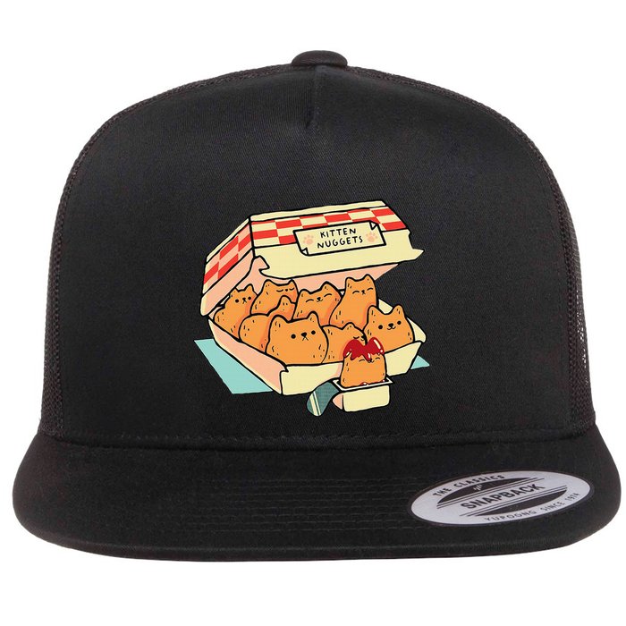 Kitten Nuggets Fast Food Cat And Chicken Nugget Lover Quote Flatbill Hat