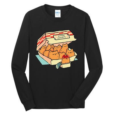 Kitten Nuggets Fast Food Cat And Chicken Nugget Lover Quote Tall Long Sleeve T-Shirt