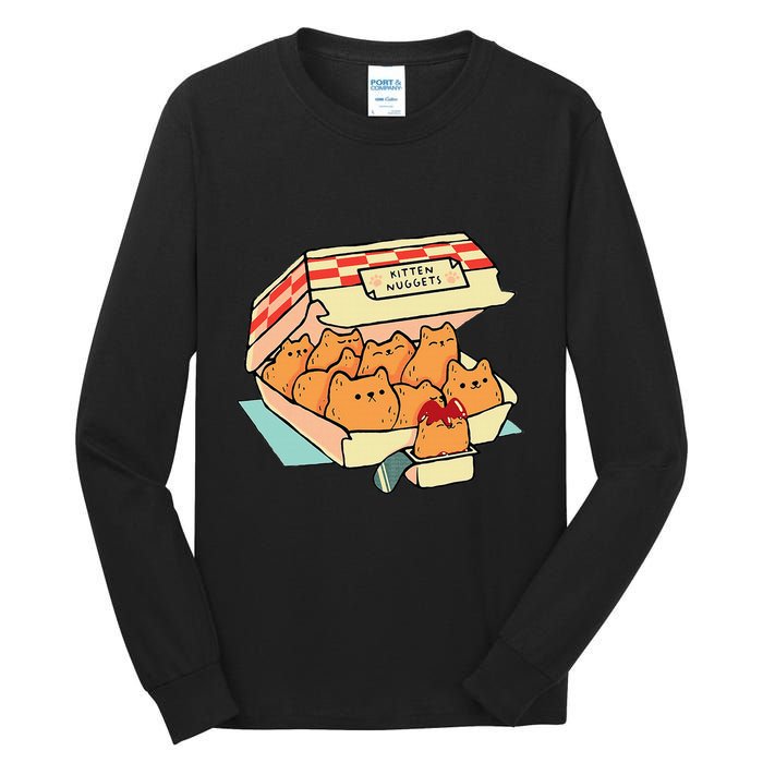 Kitten Nuggets Fast Food Cat And Chicken Nugget Lover Quote Tall Long Sleeve T-Shirt