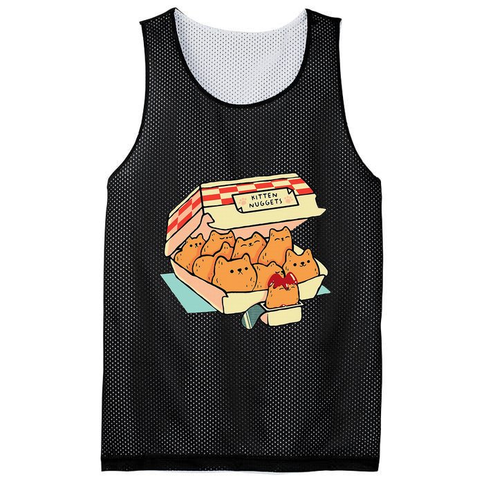 Kitten Nuggets Fast Food Cat And Chicken Nugget Lover Quote Mesh Reversible Basketball Jersey Tank