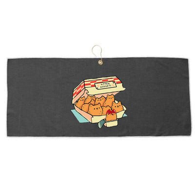 Kitten Nuggets Fast Food Cat And Chicken Nugget Lover Quote Large Microfiber Waffle Golf Towel