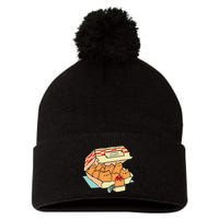 Kitten Nuggets Fast Food Cat And Chicken Nugget Lover Quote Pom Pom 12in Knit Beanie