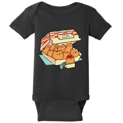 Kitten Nuggets Fast Food Cat And Chicken Nugget Lover Quote Baby Bodysuit