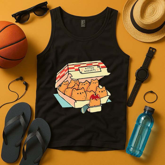 Kitten Nuggets Fast Food Cat And Chicken Nugget Lover Quote Tank Top