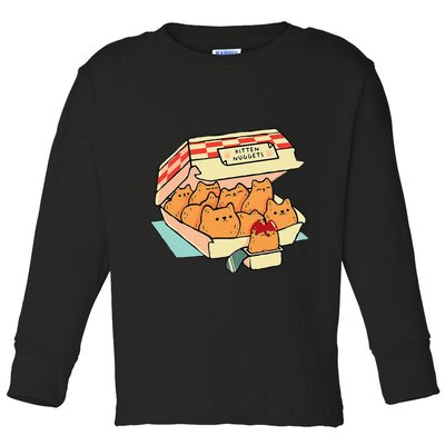 Kitten Nuggets Fast Food Cat And Chicken Nugget Lover Quote Toddler Long Sleeve Shirt