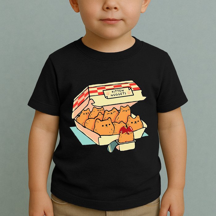 Kitten Nuggets Fast Food Cat And Chicken Nugget Lover Quote Toddler T-Shirt