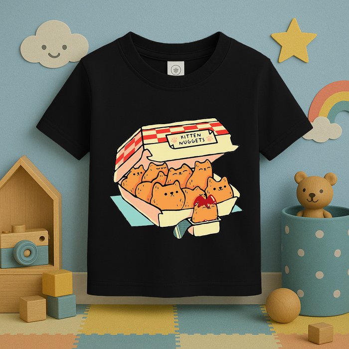 Kitten Nuggets Fast Food Cat And Chicken Nugget Lover Quote Toddler T-Shirt