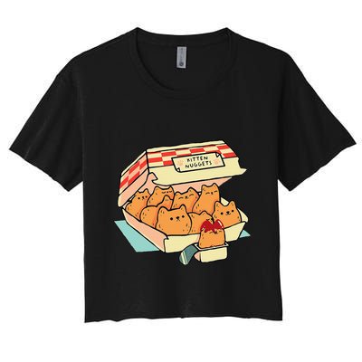 Kitten Nuggets Fast Food Cat And Chicken Nugget Lover Quote Crop Top