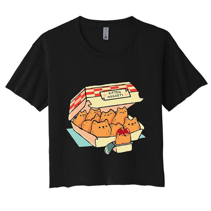 Kitten Nuggets Fast Food Cat And Chicken Nugget Lover Quote Crop Top