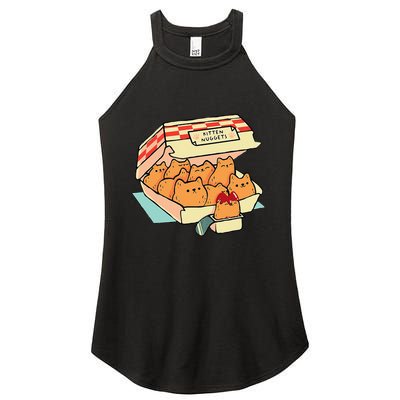 Kitten Nuggets Fast Food Cat And Chicken Nugget Lover Quote Women's Perfect Tri Rocker Tank