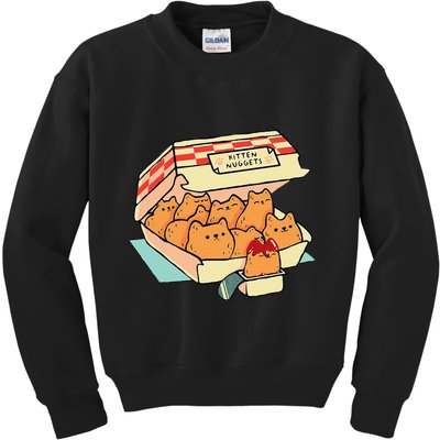 Kitten Nuggets Fast Food Cat And Chicken Nugget Lover Quote Kids Sweatshirt