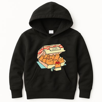 Kitten Nuggets Fast Food Cat And Chicken Nugget Lover Quote Kids Hoodie