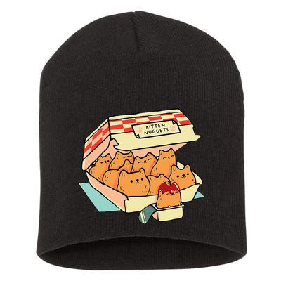 Kitten Nuggets Fast Food Cat And Chicken Nugget Lover Quote Short Acrylic Beanie