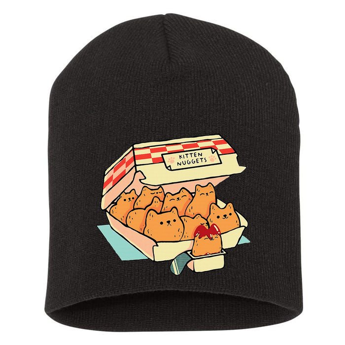 Kitten Nuggets Fast Food Cat And Chicken Nugget Lover Quote Short Acrylic Beanie