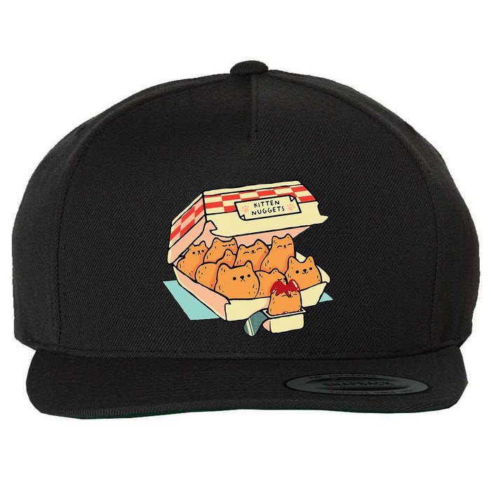 Kitten Nuggets Fast Food Cat And Chicken Nugget Lover Quote Wool Snapback Cap