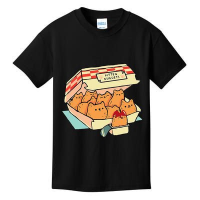 Kitten Nuggets Fast Food Cat And Chicken Nugget Lover Quote Kids T-Shirt
