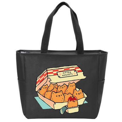 Kitten Nuggets Fast Food Cat And Chicken Nugget Lover Quote Zip Tote Bag