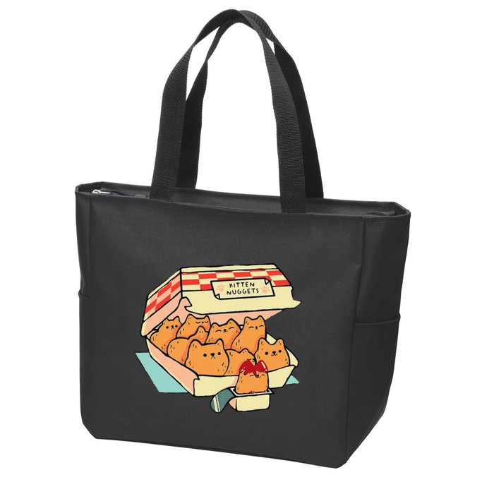 Kitten Nuggets Fast Food Cat And Chicken Nugget Lover Quote Zip Tote Bag