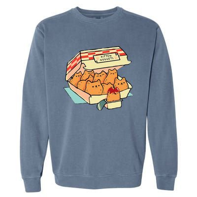 Kitten Nuggets Fast Food Cat And Chicken Nugget Lover Quote Garment-Dyed Sweatshirt