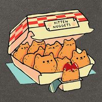 Kitten Nuggets Fast Food Cat And Chicken Nugget Lover Quote Cotton Canvas Backpack
