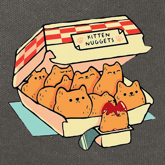Kitten Nuggets Fast Food Cat And Chicken Nugget Lover Quote Cotton Canvas Backpack