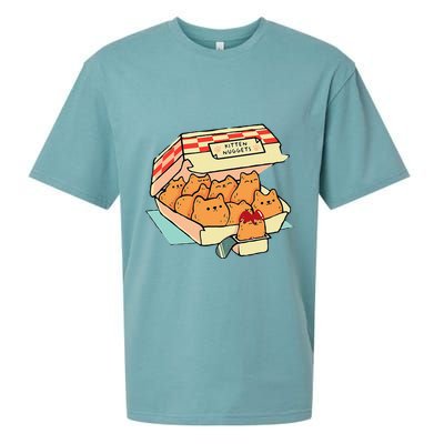 Kitten Nuggets Fast Food Cat And Chicken Nugget Lover Quote Sueded Cloud Jersey T-Shirt