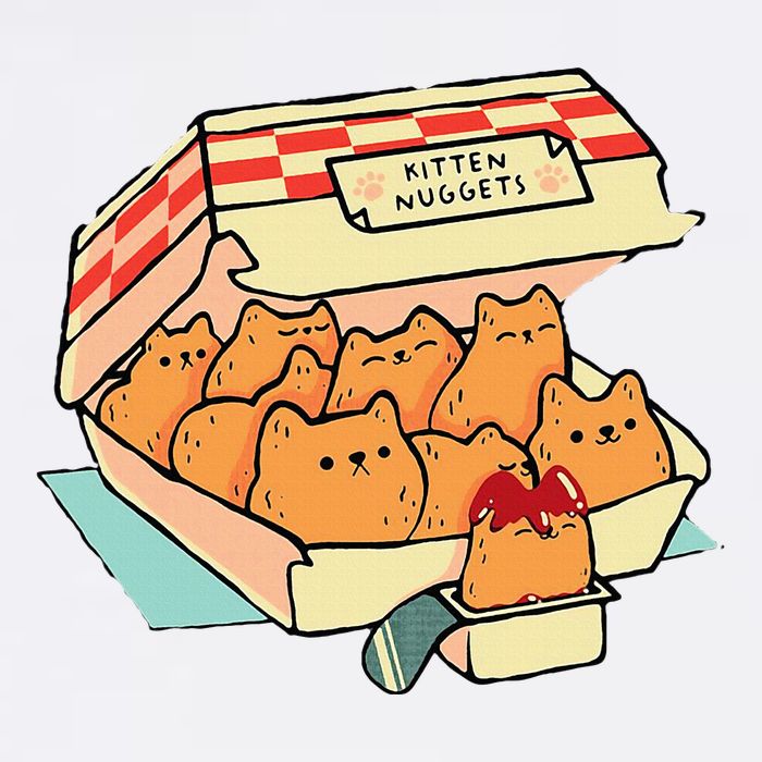 Kitten Nuggets Fast Food Cat And Chicken Nugget Lover Quote Garment-Dyed Sweatshirt