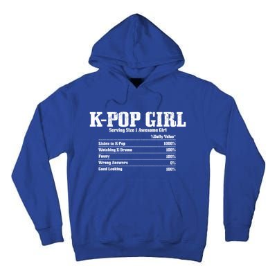 Kpop Nutrition Facts Funny Cute Kdrama Korean Music Gift Tall Hoodie