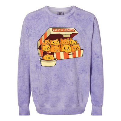 Kitten Nuggets Funny Cats & Chicken Nuggets Lover Colorblast Crewneck Sweatshirt