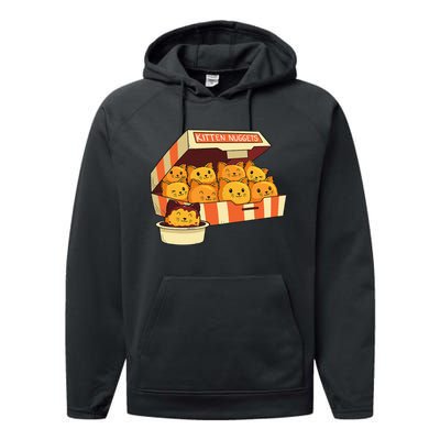 Kitten Nuggets Funny Cats & Chicken Nuggets Lover Performance Fleece Hoodie