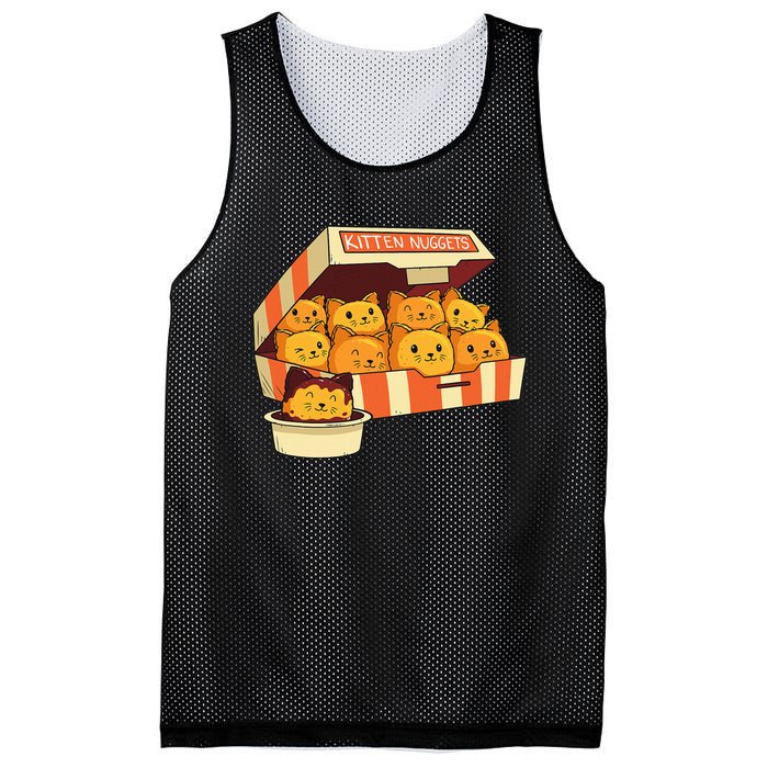 Kitten Nuggets Funny Cats & Chicken Nuggets Lover Mesh Reversible Basketball Jersey Tank