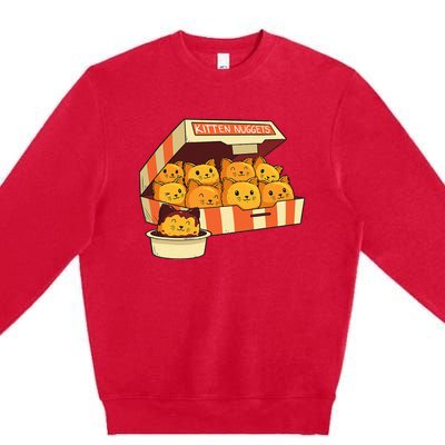 Kitten Nuggets Funny Cats & Chicken Nuggets Lover Premium Crewneck Sweatshirt