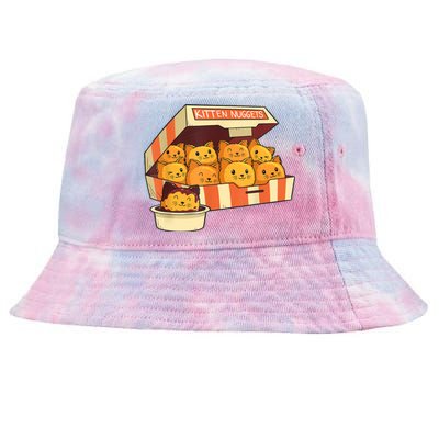 Kitten Nuggets Funny Cats & Chicken Nuggets Lover Funny Cat Tie-Dyed Bucket Hat