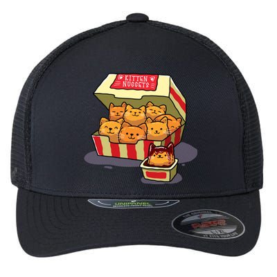 Kitten Nuggets Food Pun Cat Lover Gift Chicken Nuggets Flexfit Unipanel Trucker Cap