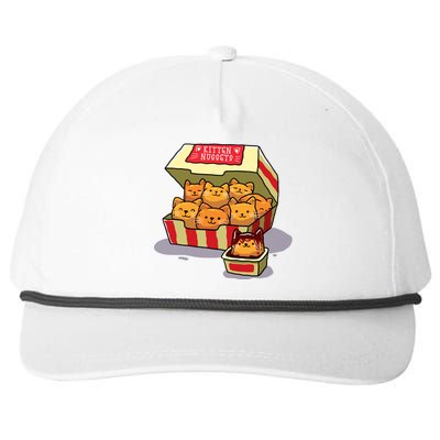 Kitten Nuggets Food Pun Cat Lover Gift Chicken Nuggets Snapback Five-Panel Rope Hat