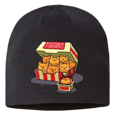 Kitten Nuggets Food Pun Cat Lover Gift Chicken Nuggets Sustainable Beanie