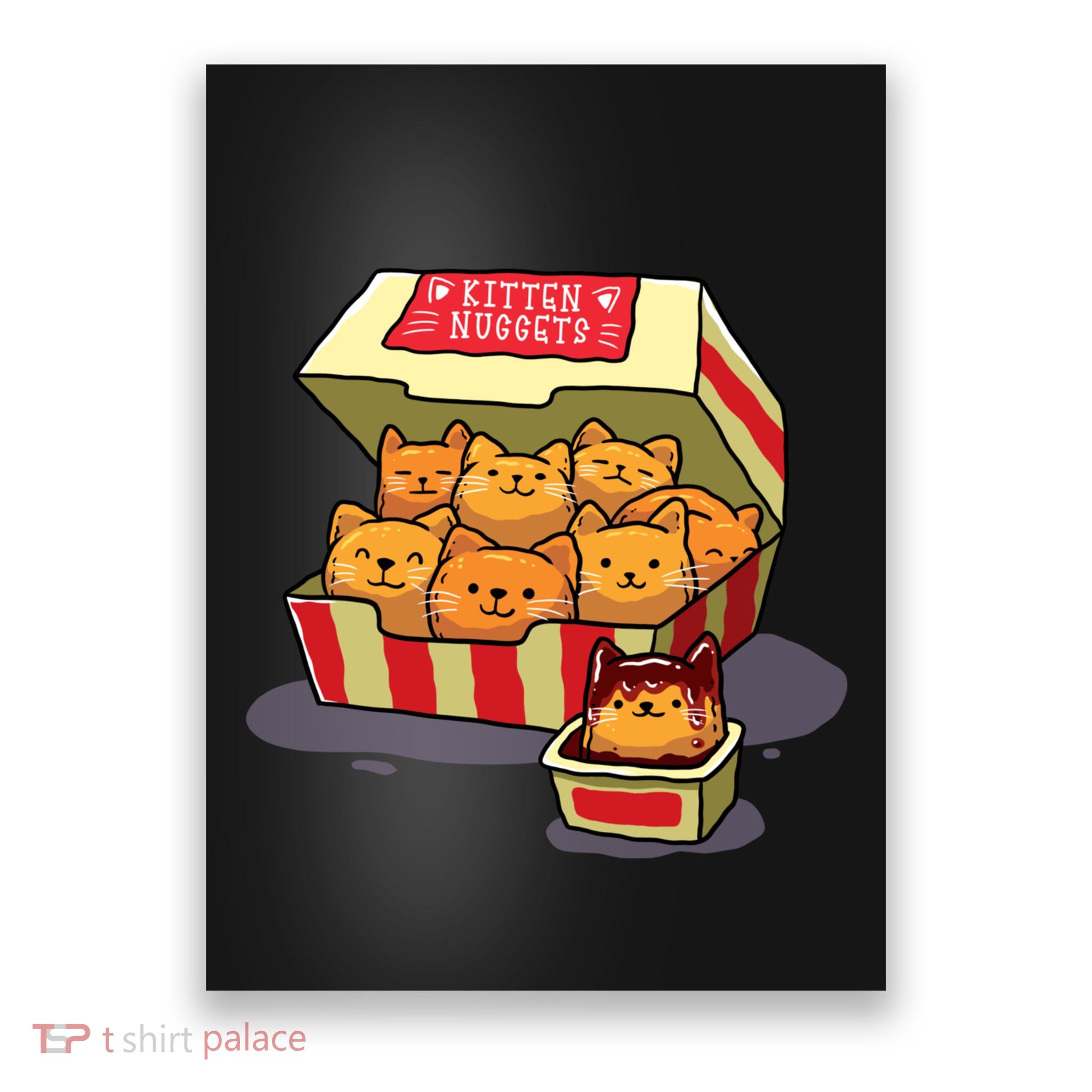 Kitten Nuggets Food Pun Cat Lover Gift Chicken Nuggets Poster