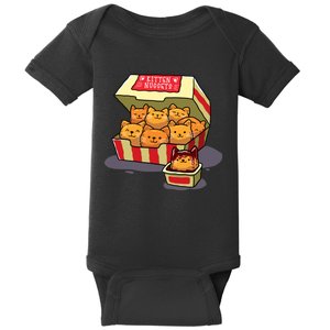 Kitten Nuggets Food Pun Cat Lover Gift Chicken Nuggets Baby Bodysuit