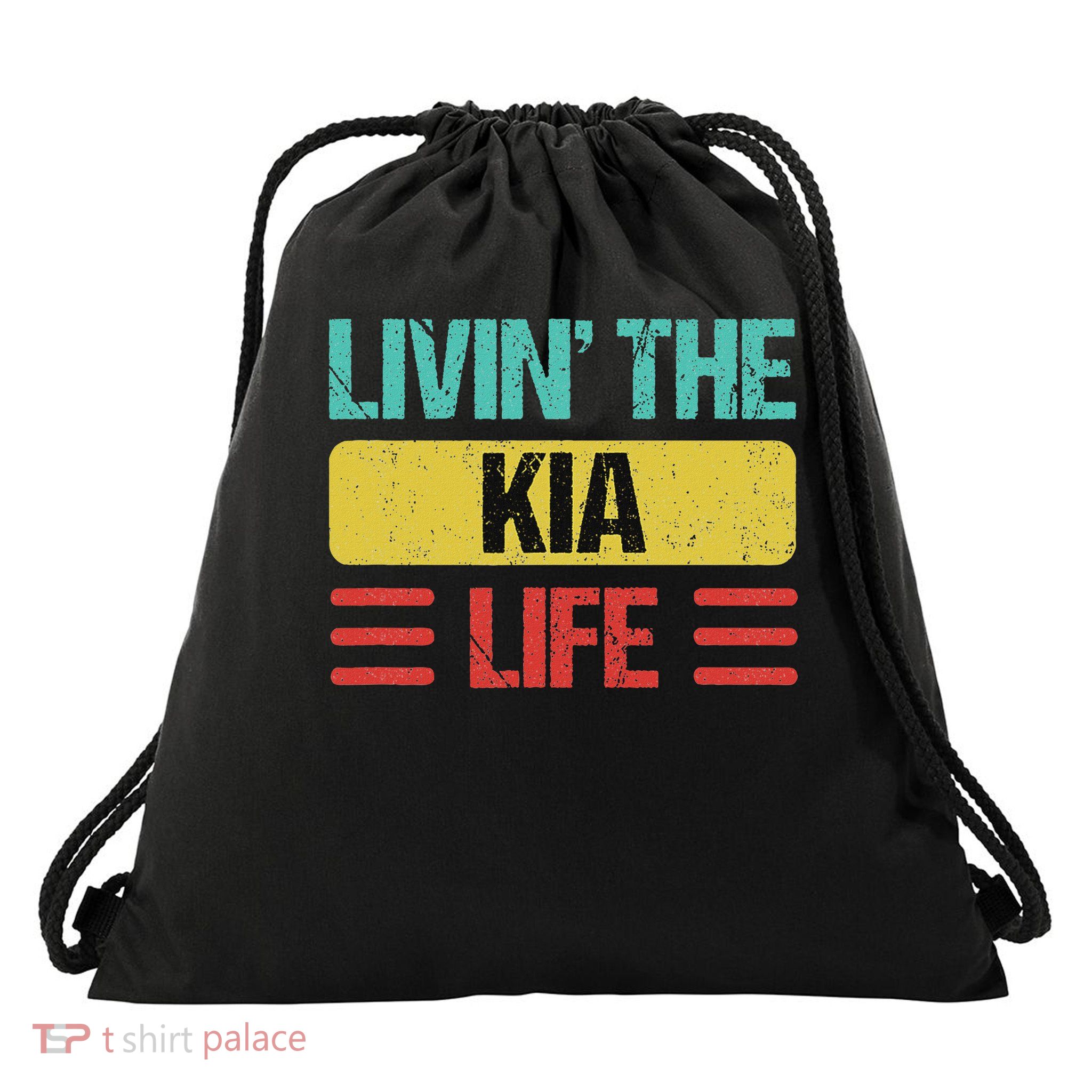 Kia Name & Gifts Kia Name Black Modern Per Drawstring Bag