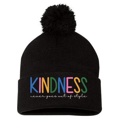 Kindness Never Goes Out Of Style Colorful Pom Pom 12in Knit Beanie