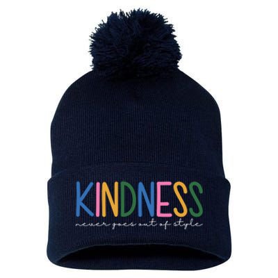 Kindness Never Goes Out Of Style Colorful Pom Pom 12in Knit Beanie