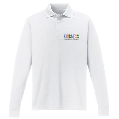 Kindness Never Goes Out Of Style Colorful Performance Long Sleeve Polo