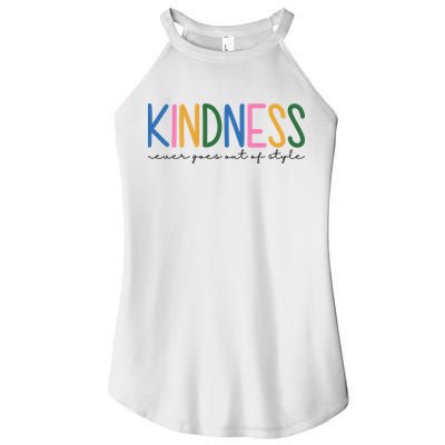 Kindness Never Goes Out Of Style Colorful Women's Perfect Tri Rocker Tank