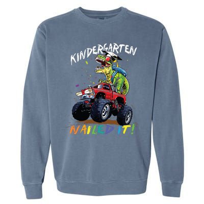 Kindergarten Nailed It Dinosaur Truck Last Day Of School Boy Garment-Dyed Sweatshirt