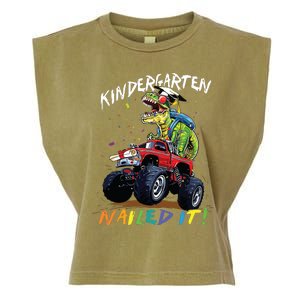 Kindergarten Nailed It Dinosaur Truck Last Day Of School Boy Garment-Dyed Women's Muscle Tee