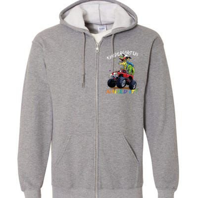 Kindergarten Nailed It Dinosaur Truck Last Day Of School Boy Full Zip Hoodie