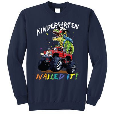 Kindergarten Nailed It Dinosaur Truck Last Day Of School Boy Tall Sweatshirt