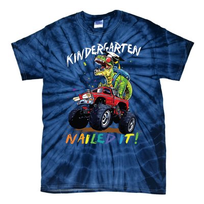 Kindergarten Nailed It Dinosaur Truck Last Day Of School Boy Tie-Dye T-Shirt